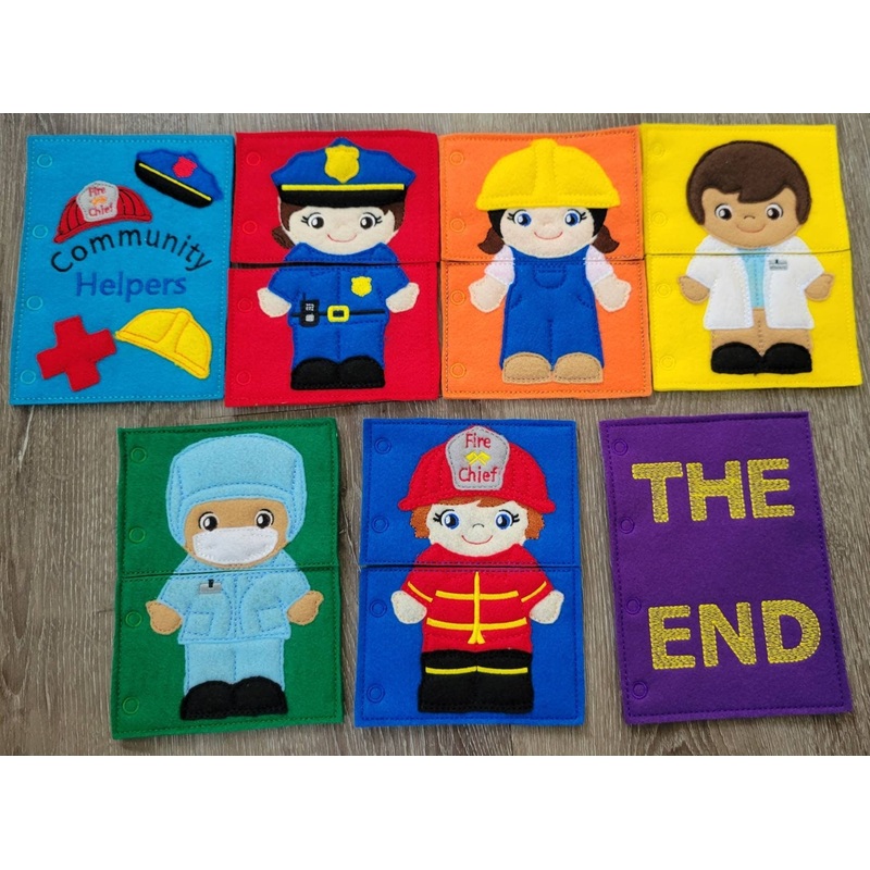 Quiet Book Toddler – Community Helpers –  Occupations- mix and match – interactive flip book – educational – gift for children –   learning (ONLINE ORDER ONLY)