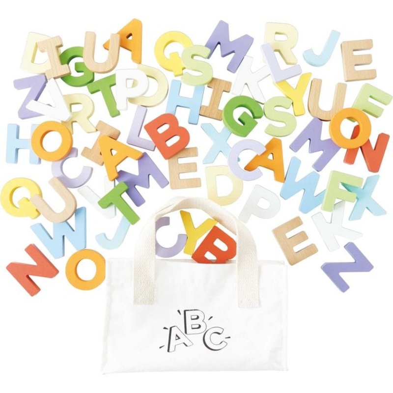 Wooden Alphabet Set & Bag – 60 Letters