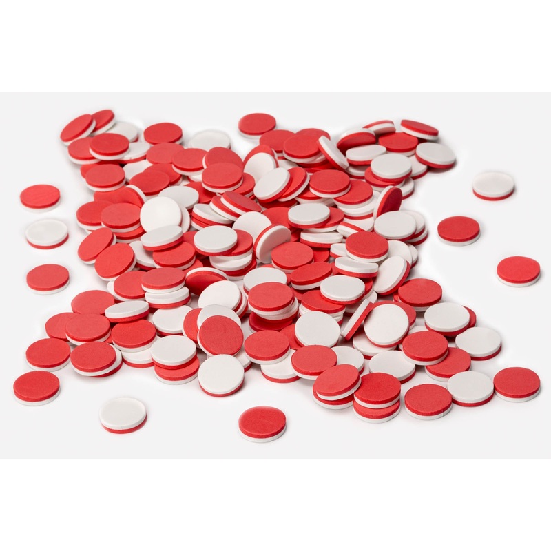 CleverCo Red and White Soft Foam Counters Set of 200