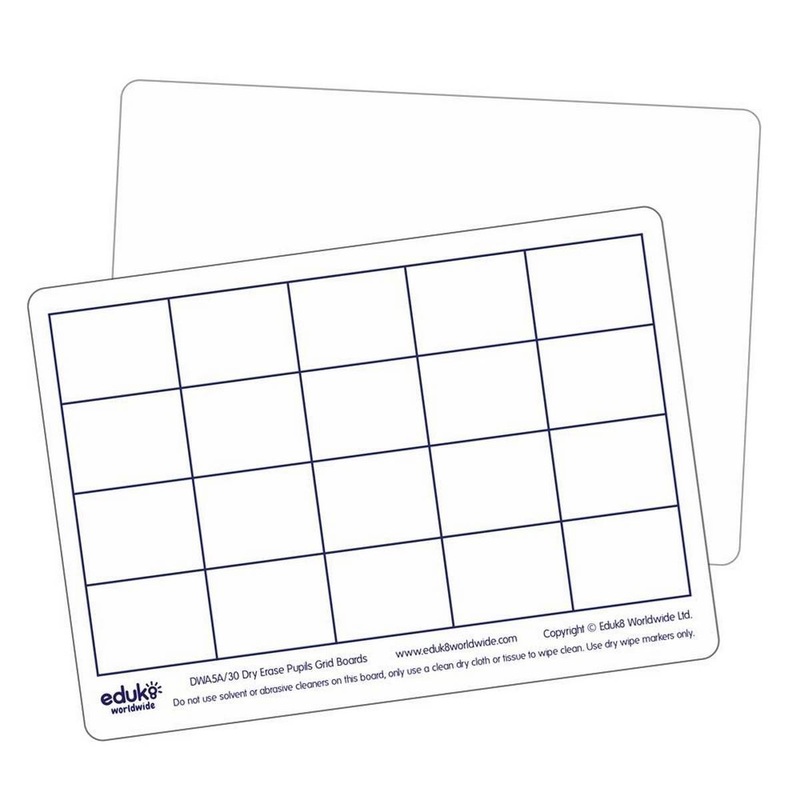 Dry Erase  Pupil A5 Grid Boards Pack of 30