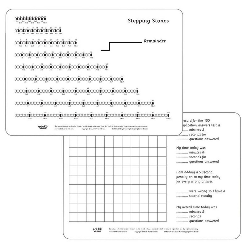 Dry Erase  Pupils Stepping Stone Board Pack of 30