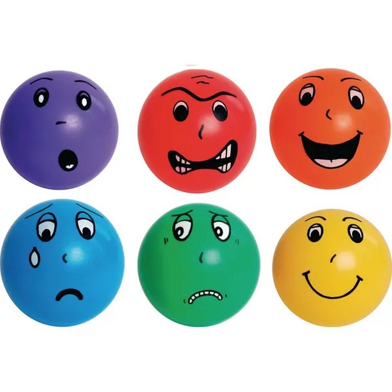 Everyday Emotion Face Balls  Assorted  Pack of 6