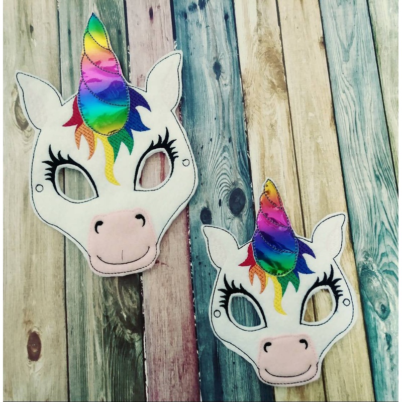 Felt Unicorn Mask – Rainbow Unicorn- magical (ONLINE ORDER ONLY)