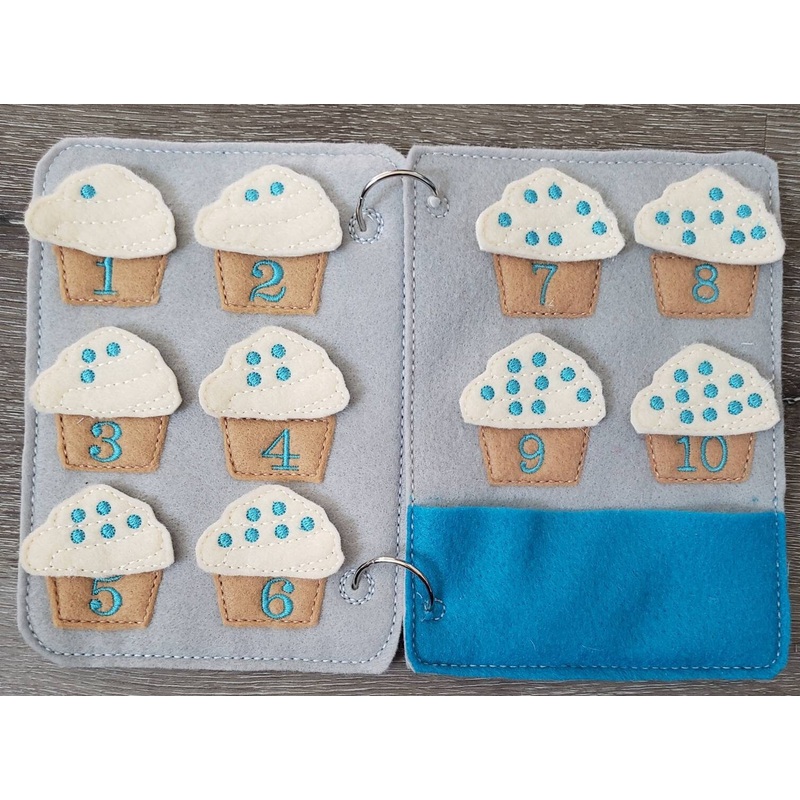 Learn to count  – Toddler quiet book page – toddler busy book – counting from 1 -10 page – learning page – number page – busy book (ONLINE ORDER ONLY)