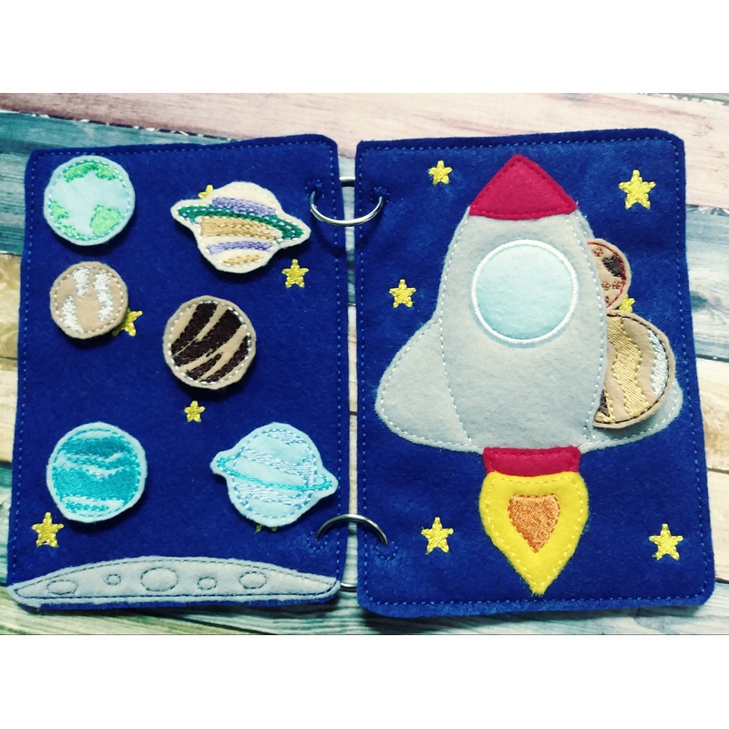 Solar system quiet book page – outer space quiet book page – travel toy – learning page (ONLINE ORDER ONLY)