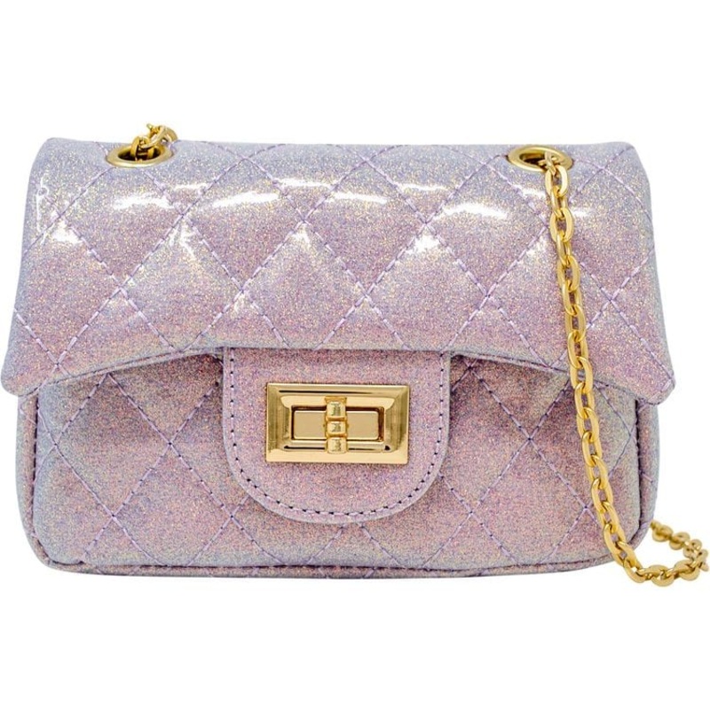 Classic Quilted Sparkle Mini Purse – Baby Purple