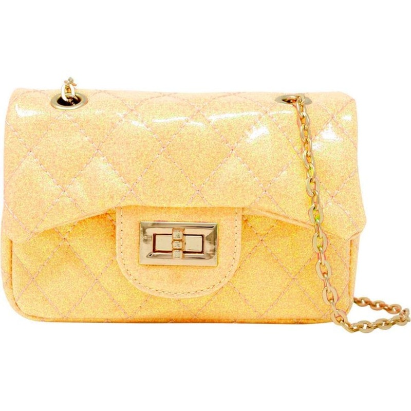 Classic Quilted Sparkle Mini Purse – Yellow