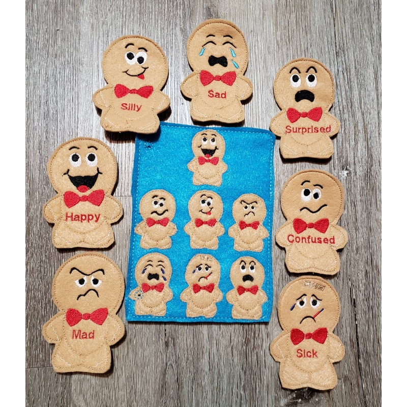 Emotions quiet book page – Feelings finger puppet – busy book – activity book – gift for kids – teaching book – happy – sad – confused (ONLINE ORDER ONLY)