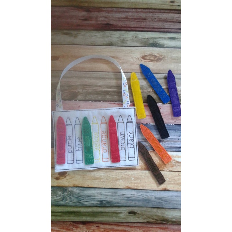 Felt Crayon Color Match Activity Bag – color match – learning toy – busy  bag – activity bag – quiet toy – educational – School – classroom (ONLINE ORDER ONLY)
