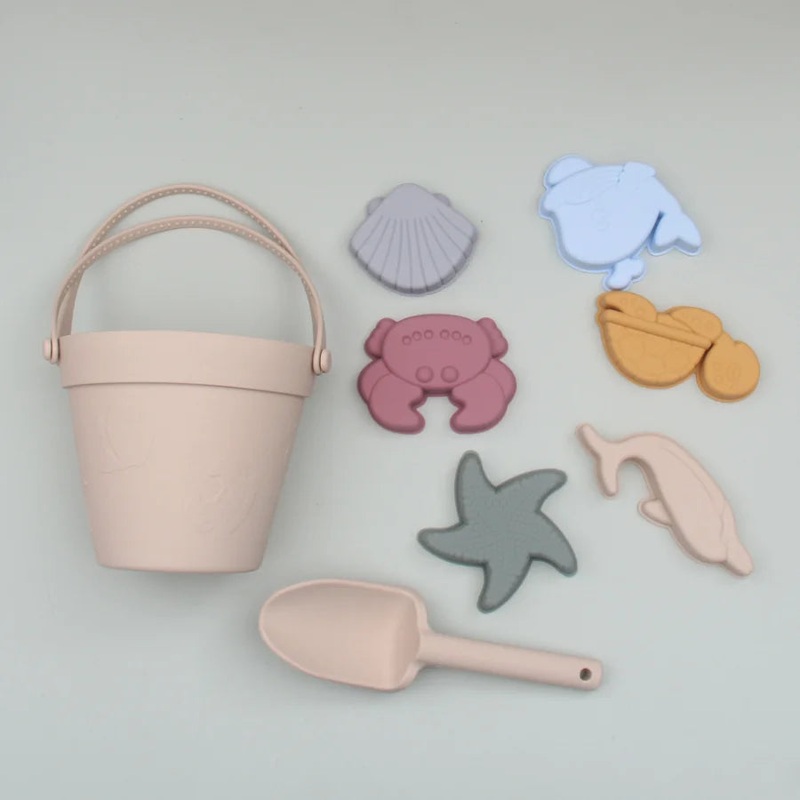 Silicone Beach Toys with Bucket, Shovel and Molds (ONLINE ORDER ONLY)
