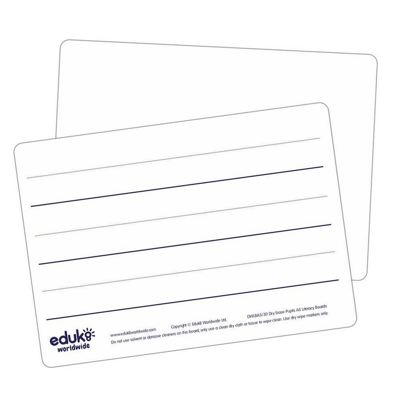 Dry Erase  PUPILS A5 LITERACY BOARDS, PK 30