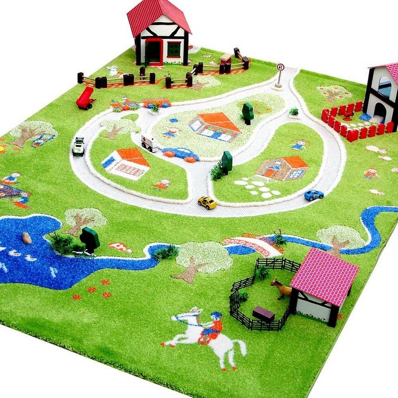 3d Farm Play Rug