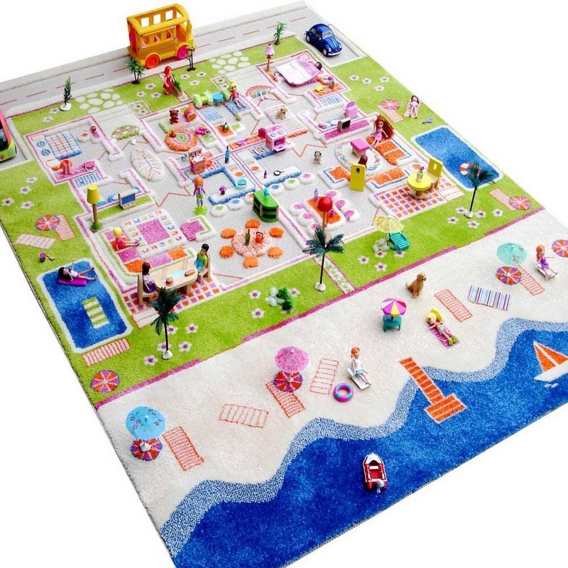 3d Twin Houses Play Rug
