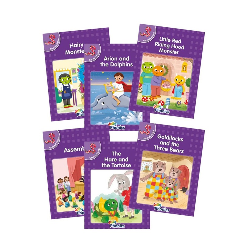 Jolly Phonics Decodable Readers  General Fiction  Level 5 (Purple Level) (Precursive letters)