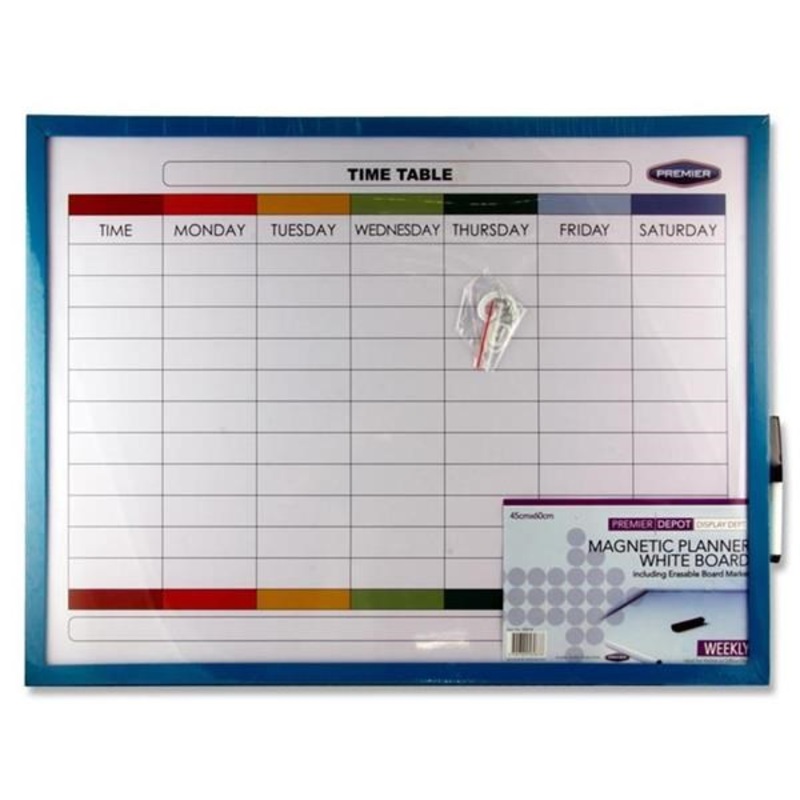 Premier Depot Magnetic Weekly Planner Whiteboard 45x60cm