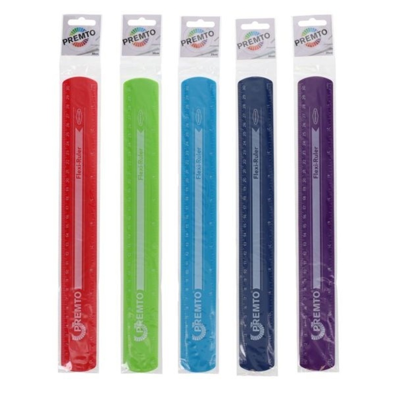 Premto 30Cm Flexible Ruler  Assorted Colours
