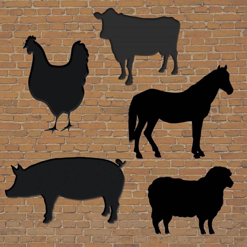 Chalkboard  Farmyard Set Of 5