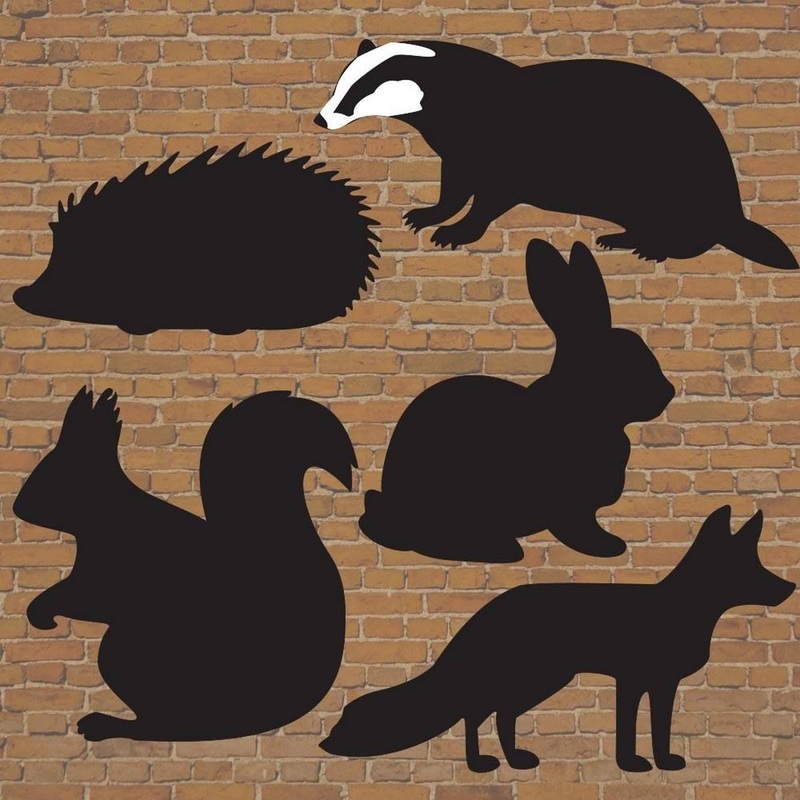 Chalkboards  Woodland Animals, Set Of 5 (Badger, Fox, Hedgehog, Rabbit, Squirrel)