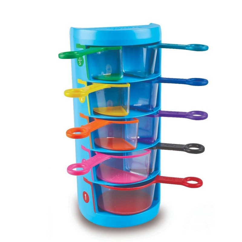 Learning Resources Rainbow Fraction Measuring Cups Set of 9