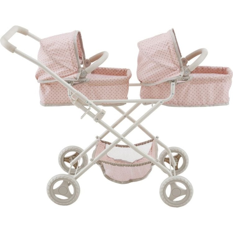 Olivia’s Little World Polka Dot Princess Baby Doll Twin Bassinet Stroller
