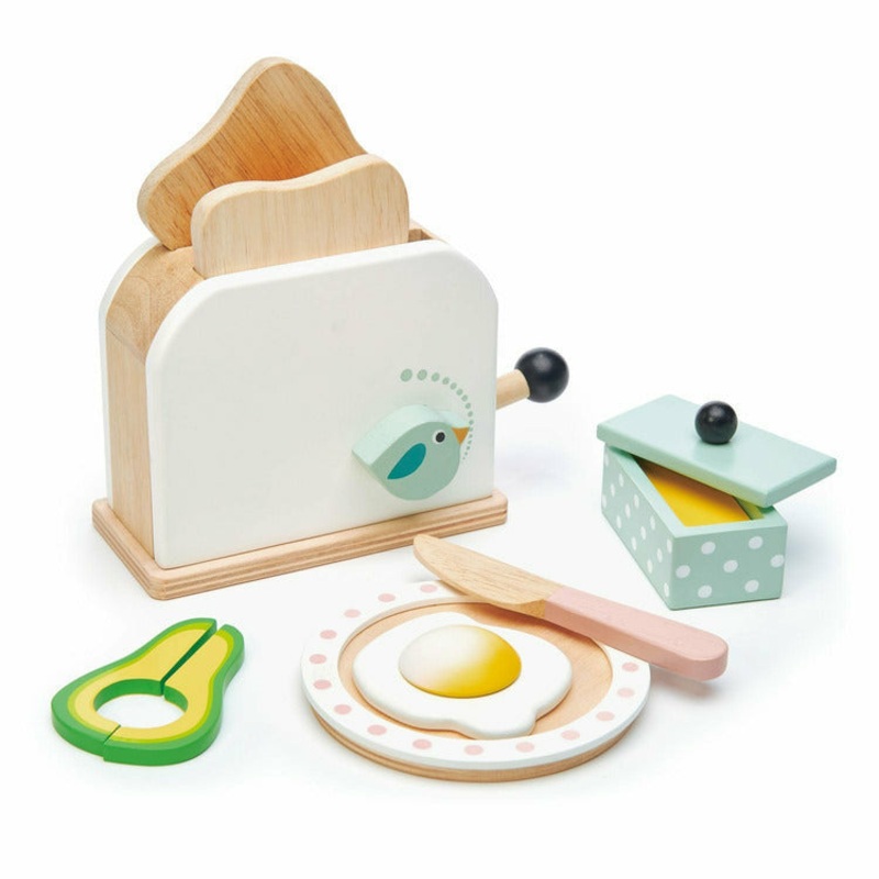 Wooden Mini Chef Breakfast Toaster Set
