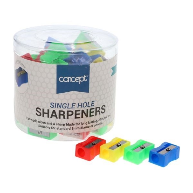 Plastic Single Hole Pencil Sharpeners Pack of 72
