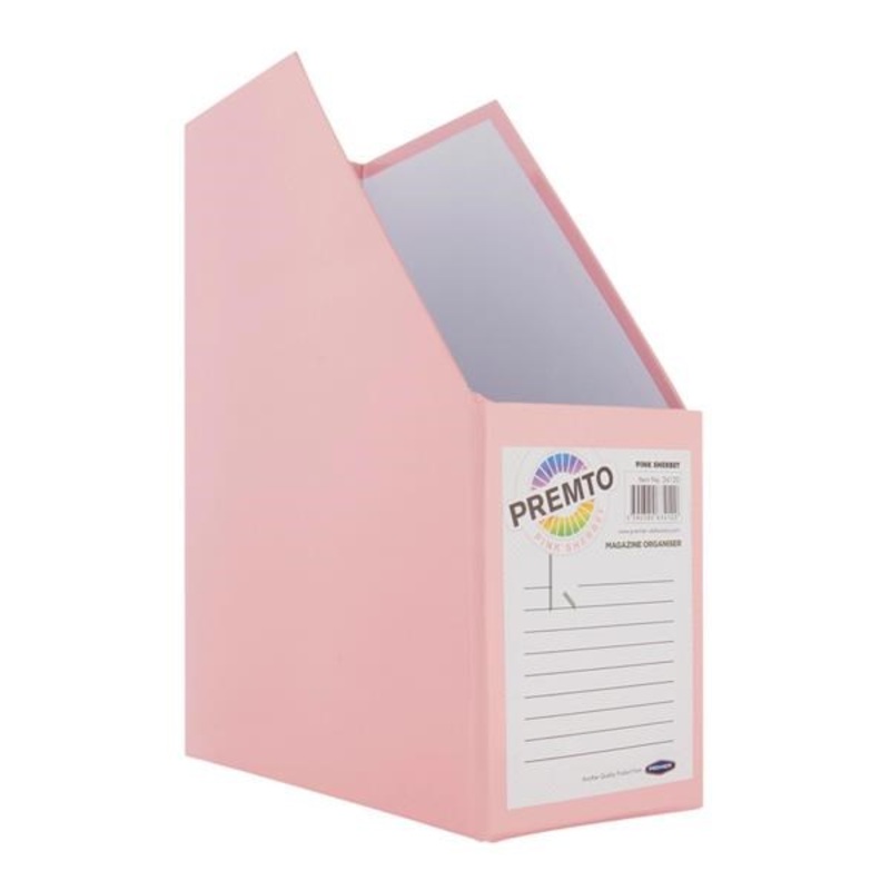 Premto Pastel Magazine Organiser  Pink Sherbet