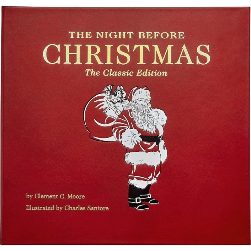 The Night Before Christmas Book in Red Bonded Leather
