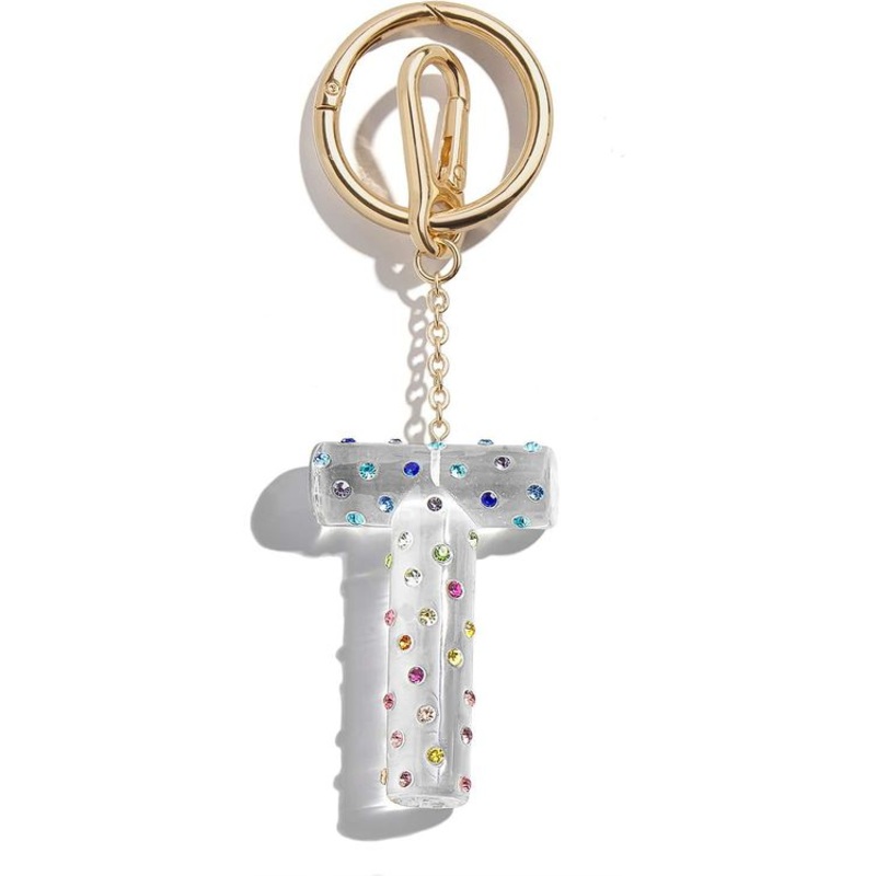 Confetti Initial Bag Charm – T