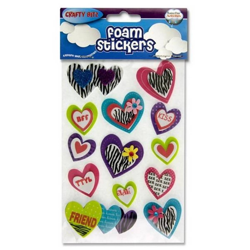 Crafty Bitz 3d Foam Stickers  Hearts