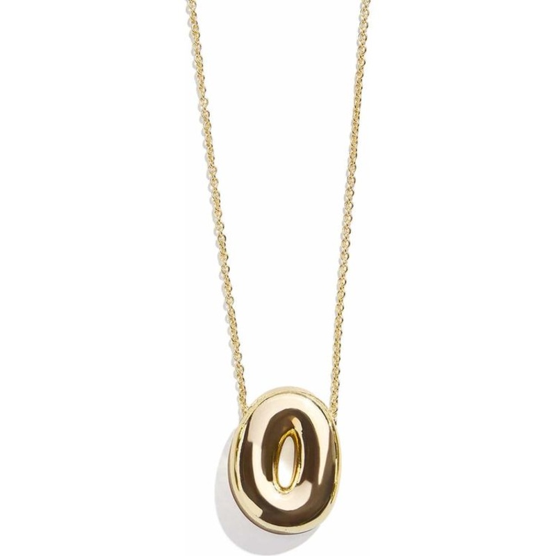 Gold Bubble Initial Necklace – O