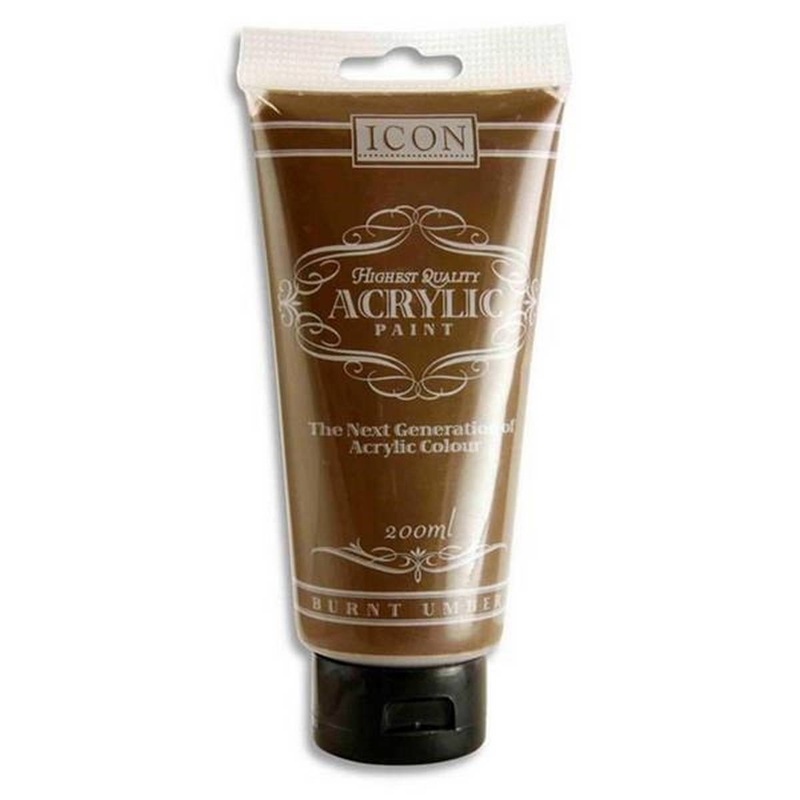 Icon Acrylic Paint 200ml  Burnt Umber