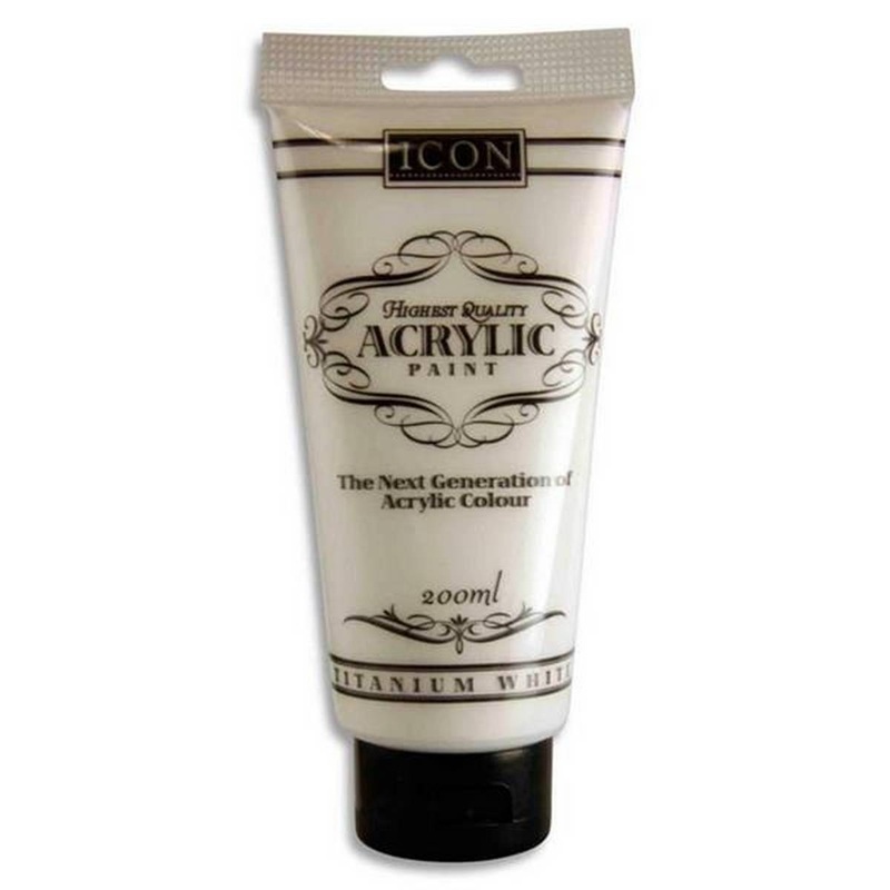 Icon Acrylic Paint 200ml  Titanium White