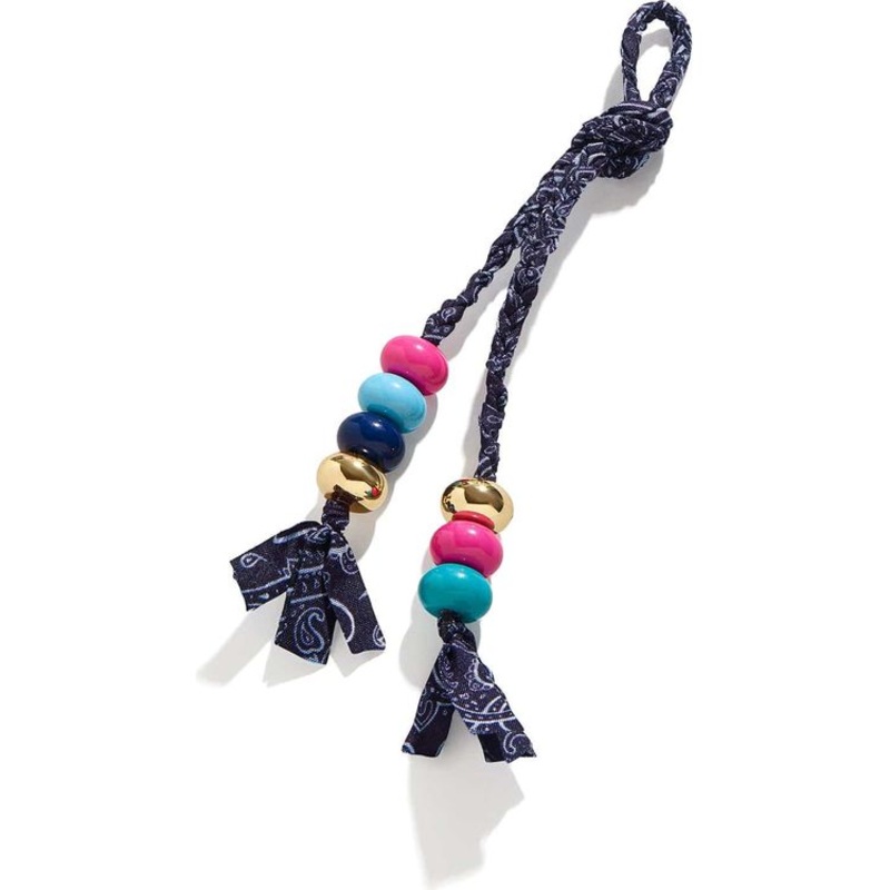 Kenna Braided Bandana Bag Charm – Blue