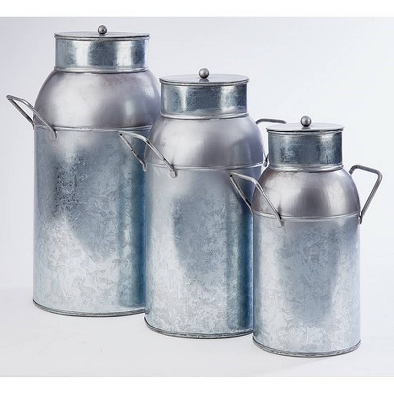 Metal Churns Pack of three