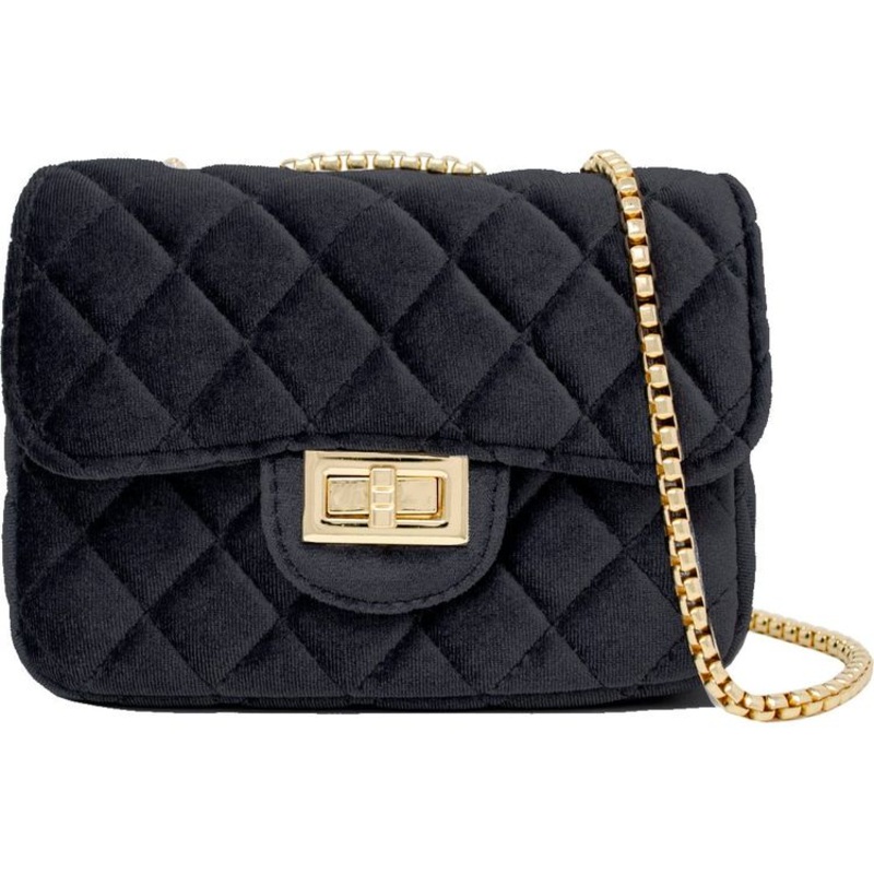 Classic Large Suede Handbag – Black