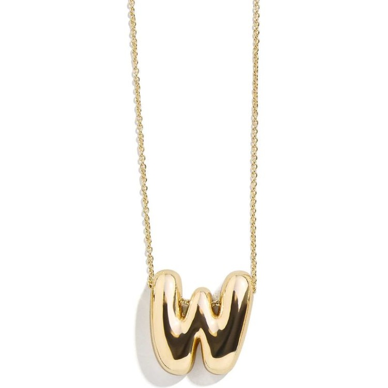Gold Bubble Initial Necklace – W