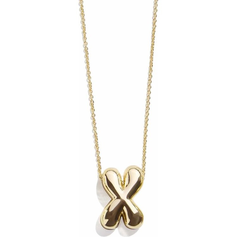 Gold Bubble Initial Necklace – X