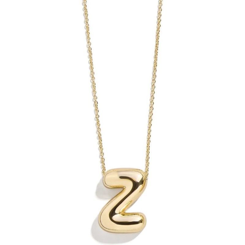Gold Bubble Initial Necklace – Z