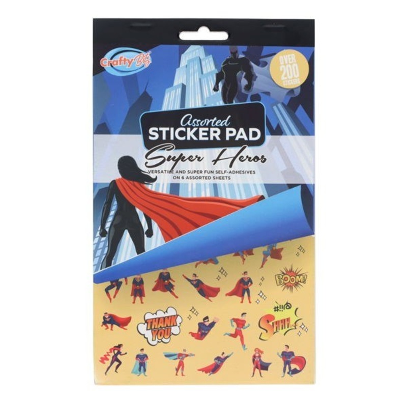 Sticker Pad  Super Heros 200+ Assorted