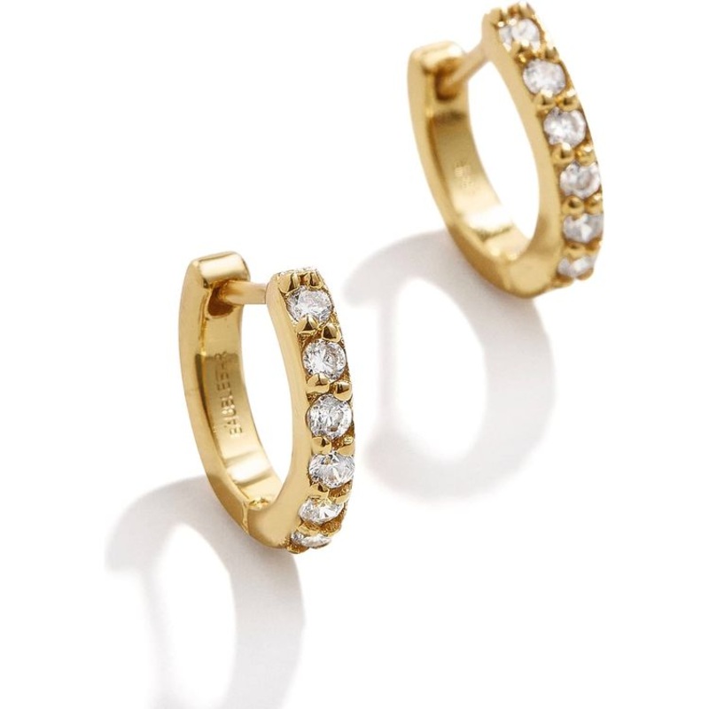 Tori 18K Gold Kids’ Hoop Earrings – Gold/Pav