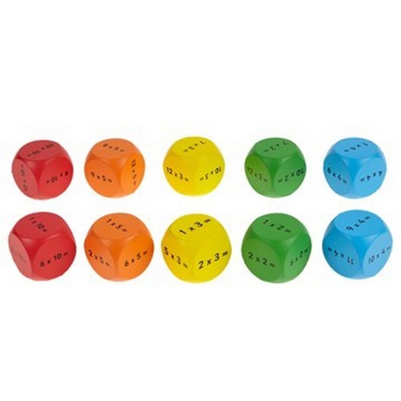 **Giant Times Tables Cubes Set 1 (2,3,4,5,10)  Pack of 10