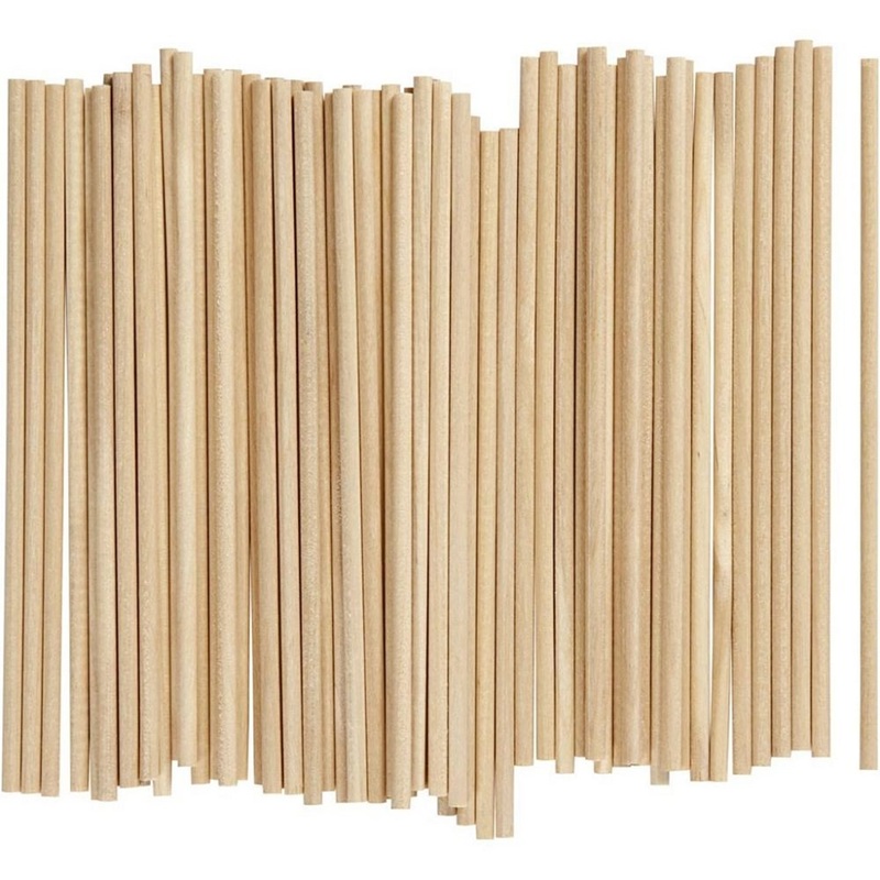 Round Wooden Sticks  Pack of 100