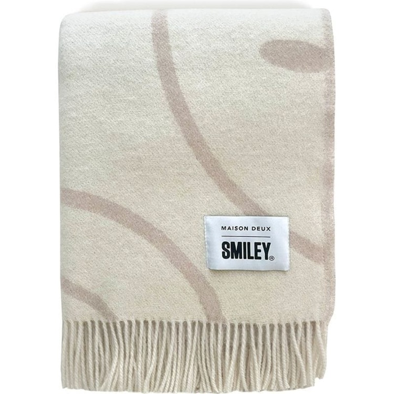 Smiley Blanket – White/Grey