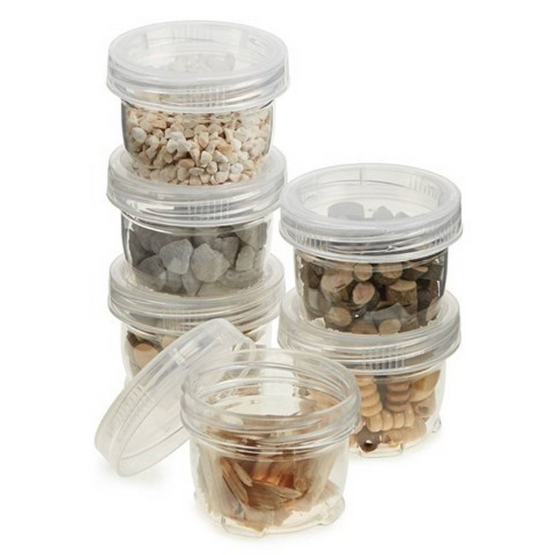Stackable Transparent Pots  Pack of 6