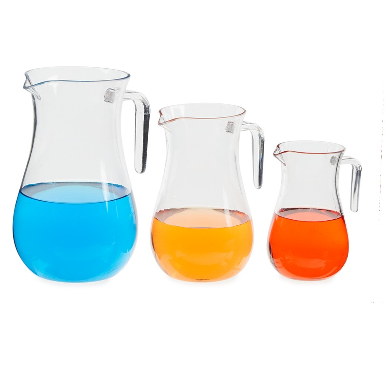 Transparent Jugs Pk 3 Pack of three