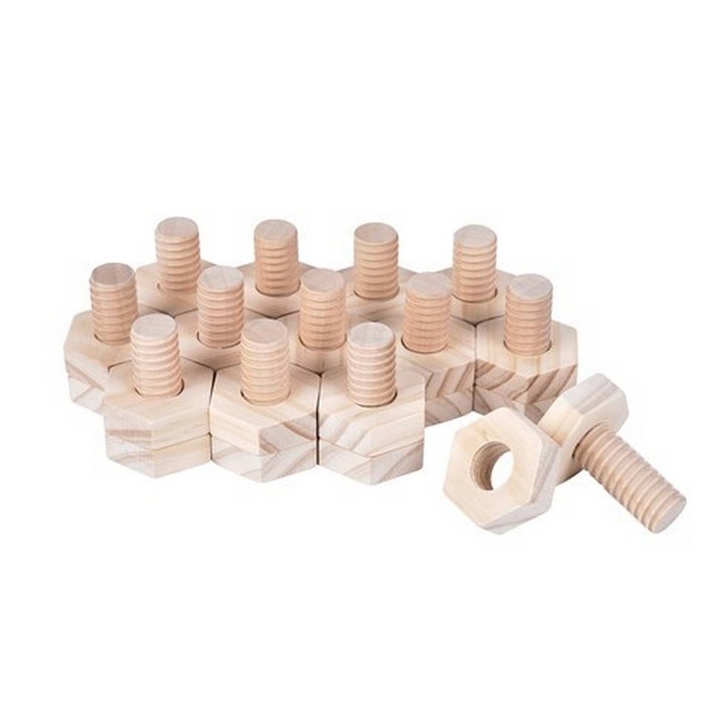 Wooden Nuts and Bolts (Pack of 20)