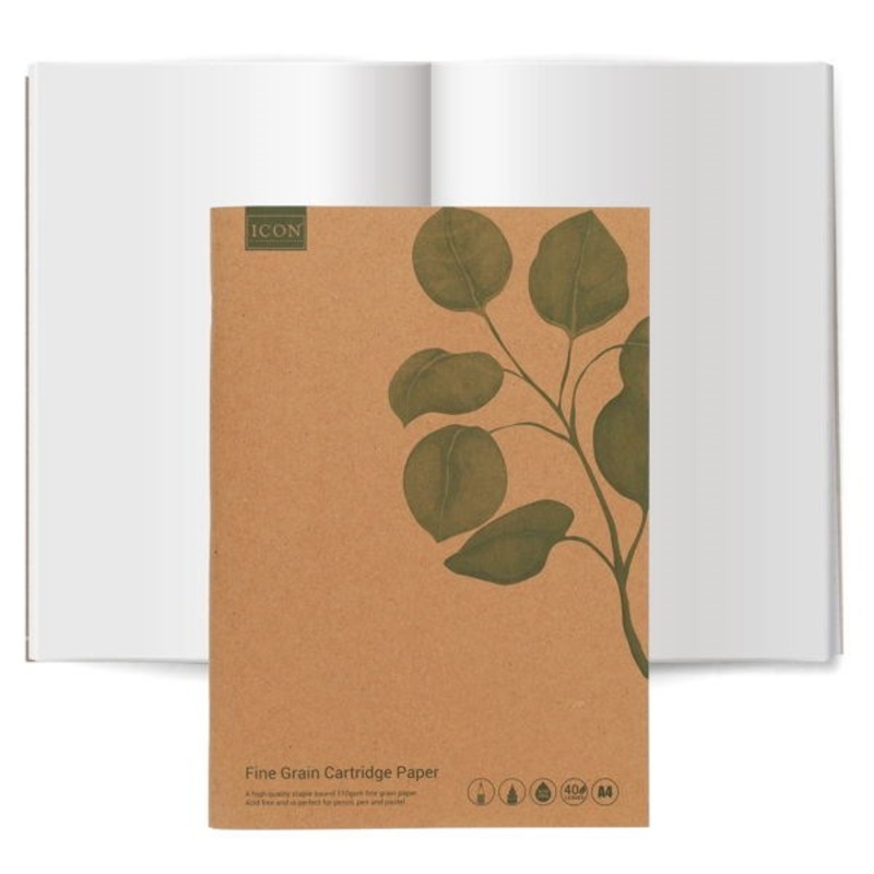 Green A4 80pg 110gsm Kraft Sketch Book