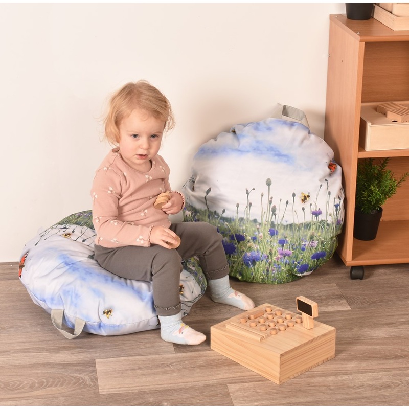 Round Floor Cushions with Handle Pack of 2