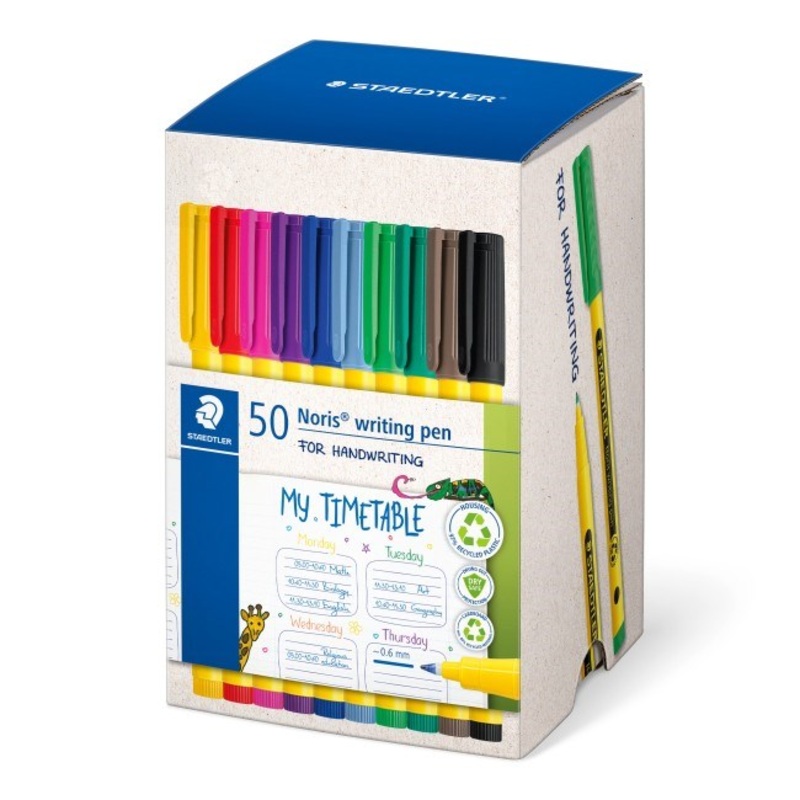 Staedtler 307-9 CT50 Noris Handwriting Pen  Assorted Colours (Tub of 50)
